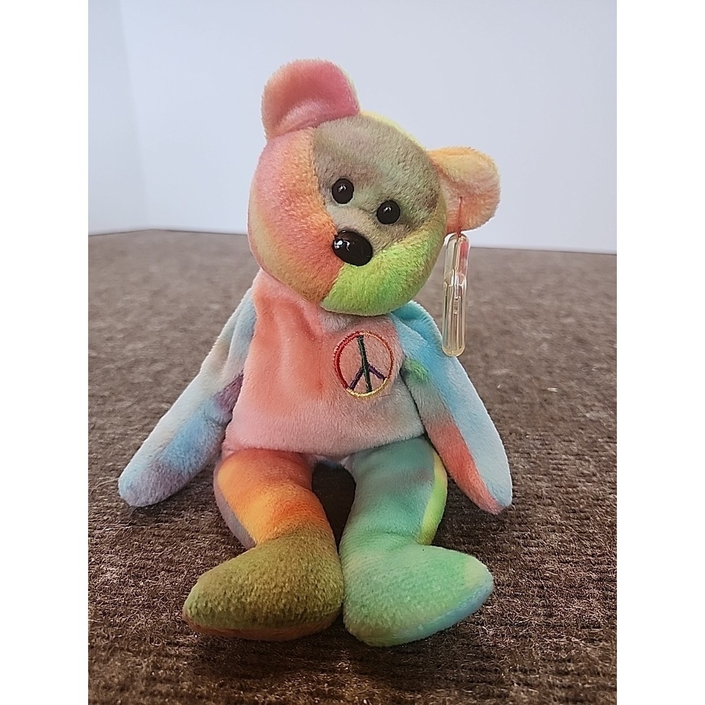 ty beanie babies 1st generation Peace Bear Plaste Ear Tag‎ #116